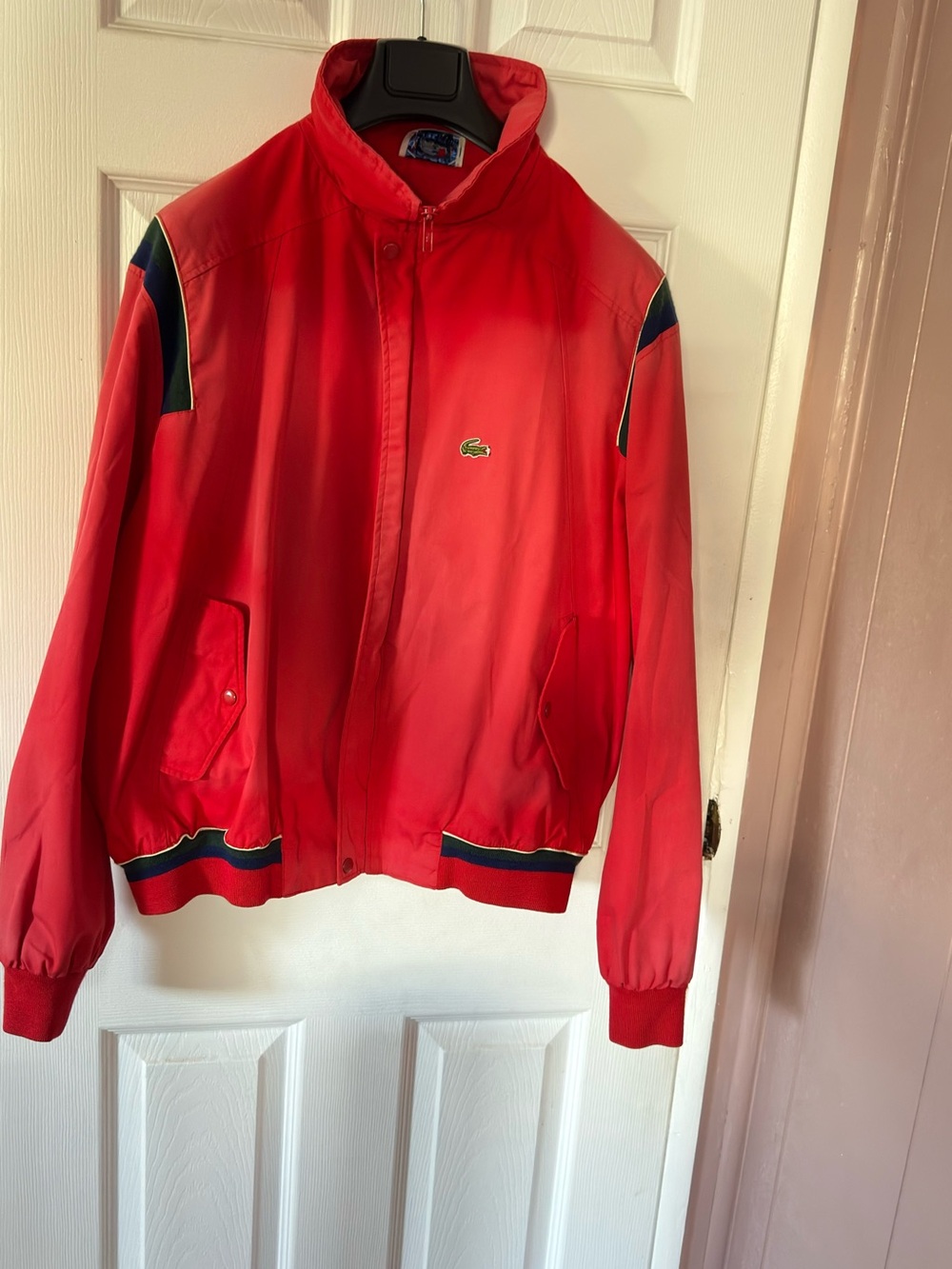Rare Vintage Lacoste x Izod Men's Red Vintage Windbreaker Jacket Full Zip Xl
